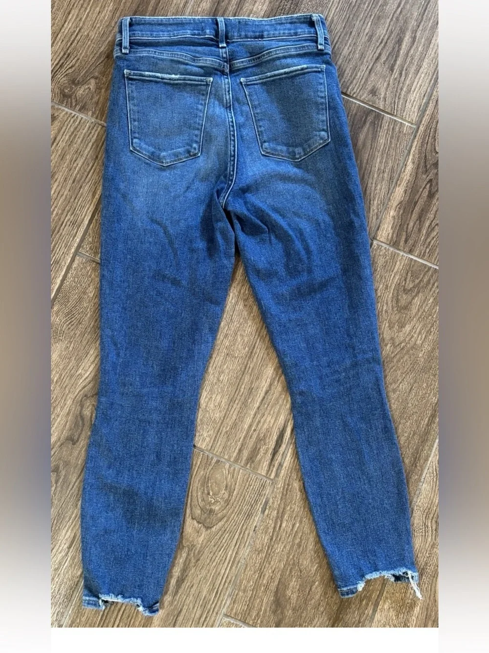 Abercrombie High Rise Super Skinny Ankle Jeans 27S Distressed Raw Hem